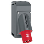 Legrand, Hypra IP44 Grey Wall Mount 3P + N + E Angle Industrial Power Connector Adapter Plug, Rated At 63A No