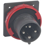 Legrand, Hypra IP67 Red Panel Mount 3P+E Industrial Power Plug, Rated At 63A, 415 V No