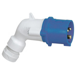 Legrand, P 17 Tempra Pro IP44 Blue 2P+E Angled Industrial Power Plug, Rated At 16A, 250 V No