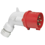 Legrand, P 17 Tempra Pro IP44 Red 3P+E Angled Industrial Power Plug, Rated At 16A, 415 V No