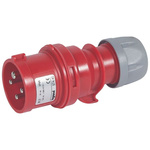 Legrand, P 17 IP44 Red 3P+E Industrial Power Plug, Rated At 16A, 415 V,With Phase Inverter