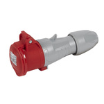 Legrand, P 17 Tempra Pro IP44 Red 2P+E Industrial Power Socket, Rated At 16A, 415 V No