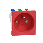 Schneider Electric, New Unica IP4X Red Flush Mount 2P+E Socket Socket, Rated At 16A, 250 V