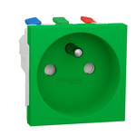 Schneider Electric, New Unica IP4X Green Flush Mount 2P+E Socket Socket, Rated At 16A, 250 V