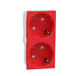Schneider Electric, New Unica IP21D Red Flush Mount 2P+E Socket Socket, Rated At 16A, 250 V