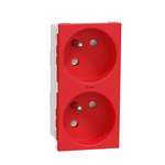 Schneider Electric, New Unica IP3X Red Flush Mount 2P+E Socket Socket, Rated At 16A, 250 V