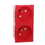 Schneider Electric, New Unica IP3X Red Flush Mount 2P+E Socket Socket, Rated At 16A, 250 V