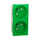 Schneider Electric, New Unica IP3X Green Flush Mount 2P+E Socket Socket, Rated At 16A, 250 V