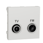 Schneider Electric, New Unica IP20 White Flush Mount Vertical Socket Socket