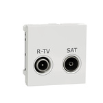 Schneider Electric, New Unica IP20 White Flush Mount Vertical Socket Socket