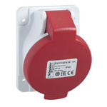 Mureva IP44 Grey Panel Mount 3P + N + E Angled Socket Plug, Socket, Rated At 32A, 380 → 415 V