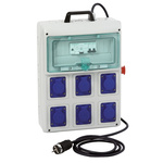 Schneider Electric, Kaedra IP44 Light Grey Surface Mount 2P + E Distribution Unit Plug, Socket, Rated At 16A, 230 V