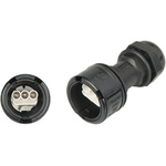 3 Pole IP68 Rating Cable Mount Male Mains Inline Connector Rated At 16A