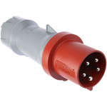 MENNEKES, PowerTOP Plus IP44 Red Cable Mount 3P + N + E Industrial Power Plug, Rated At 64A, 400 V