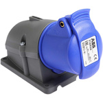 ABB, Easy & Safe IP44 Blue Wall Mount 2P + E Right Angle Industrial Power Socket, Rated At 16A, 230 V