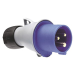 Amphenol Industrial, Easy & Safe IP44 Blue Cable Mount 2P + E Industrial Power Plug, Rated At 64A, 230 V