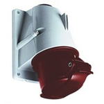 Amphenol Industrial, Easy & Safe IP44 Red Panel Mount 3P + E Right Angle Industrial Power Socket, Rated At 16A, 415 V