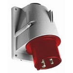 Amphenol Industrial, CMA IP44 Yellow Panel Mount 2P + E Right Angle Industrial Power Plug, Rated At 16A, 110 V