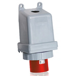 Amphenol Industrial, Tough & Safe IP67 Red Panel Mount 3P + N + E Industrial Power Plug, Rated At 64A, 415 V