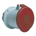 Amphenol Industrial, Easy & Safe IP44 Red Panel Mount 3P + N + E Industrial Power Socket, Rated At 64A, 415 V