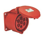 Scame, Optima IP44 Red Panel Mount 6P + E Industrial Power Socket, Rated At 32A, 415 V
