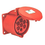 Scame, Optima IP67 Red Panel Mount 6P + E Industrial Power Socket, Rated At 16A, 415 V