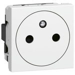 Legrand White 1 Gang Plug Socket, 16A, Type E - French, Indoor Use