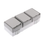 Siemens Grey 3 Gang Plug Socket, 16A, Type F - German Schuko, Outdoor Use