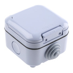 Timeguard Light Grey 1 Gang Plug Socket, 0 Poles, 13A, Type G - British, Outdoor Use