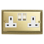 Contactum Gold 2 Gang Plug Socket, 2 Poles, 13A, Type G - British