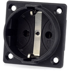 ABL Sursum Black 1 Gang Plug Socket, 2P + PE Poles, 16A, Schuko, Indoor Use