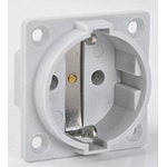 ABL Sursum Grey 1 Gang Plug Socket, 2P + PE Poles, 16A, Schuko, Indoor Use