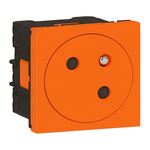 Legrand Orange 1 Gang Plug Socket, 16A, Indoor Use