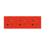Legrand Red 3 Gang Plug Socket, 16A, Indoor Use