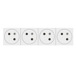 Legrand White 4 Gang Plug Socket, 16A, Indoor Use