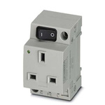 Phoenix Contact Mains Sockets, 13A, DIN Rail Mount, 250 V