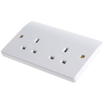 MK Electric White 2 Gang Plug Socket, 13A, Type G - British, Indoor Use