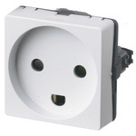 LK White 1 Gang Plug Socket, 10A, Type K - Danish, Indoor Use