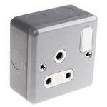 MK Electric Grey 1 Gang Plug Socket, 2 Poles, 15A, Indoor Use