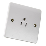 MK Electric White 1 Gang Plug Socket, 15A, NEMA 5-15R, Indoor Use