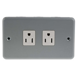 MK Electric 2 Gang Plug Socket, 15A, NEMA 5-15R, Indoor Use