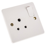 MK Electric White 1 Gang Plug Socket, 2 Poles, 5A, Indoor Use