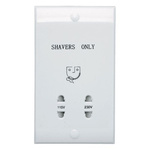 4lite UK White 2 Gang Shaver Socket, Indoor Use