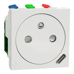 Schneider Electric White 2 Gang Electrical Socket, 2P + E Poles, 10A, USB Type-C