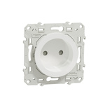 White 1 Gang Plug Socket, 2 Poles, 16A