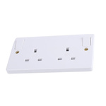 MK Electric 2 Gang Plug Socket, 2 Poles, 13A, Type G - British, Indoor Use