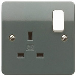 MK Electric Grey 1 Gang Plug Socket, 13A, Type G - British, Indoor Use