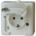 Kopp White 1 Gang Plug Socket, 16A, Type F - German Schuko, Outdoor Use