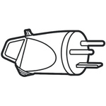 French Mains Connector, 20A, Cable Mount, 400 V ac