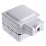 MK Electric White 1 Gang Plug Socket, 2 Poles, 13A, Type G - British, Outdoor Use